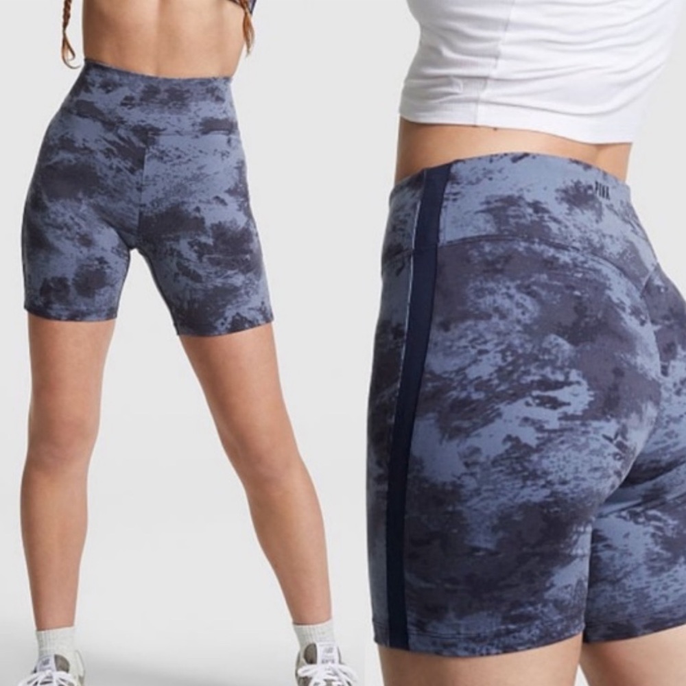 PINK‎ Active Victoria's Secret Ultimate High Waist Athletic Shorts Tie Dye Small